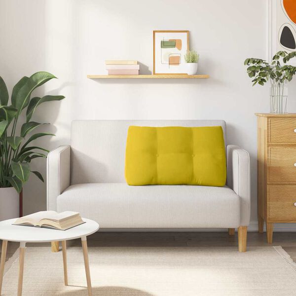 vidaXL R&uuml;cken Kissen Gelb 80 x 24 x 50 cm Samt