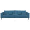 vidaXL Samt Sofa mit Kissen Blau 208 cm Samt