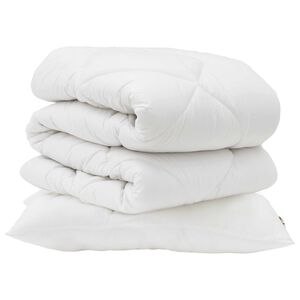 vidaXL Bettdecken Set mit Kissen 2 pcs Wei&szlig; Mikrofaser
