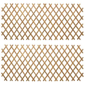 vidaXL Erweiterbares Spalierzaun 2 pcs Hellbraun 100 x 105 cm Bambus