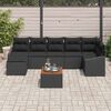 vidaXL Gartensofa-set mit Kissen 8 pcs Schwarz Poly-Rattan