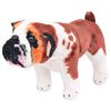 vidaXL Pl&uuml;schtier Hund Bulldogge Stehend Pl&uuml;sch Wei&szlig; und Braun XXL