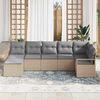 vidaXL Sofa Set mit Kissen 7 pcs Beige Poly Rattan