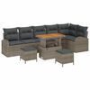vidaXL Garten-Sofa-Set mit Kissen mit Speicher mit Kissen 9 pcs Grau