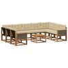 vidaXL Outdoor-Sofagarnitur mit Kissen 10 pcs Natur und Beige
