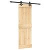 vidaXL Schiebet&uuml;r Nat&uuml;rlich und Schwarz 70 x 210 cm Massivkiefer