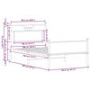 vidaXL Bettgestell ohne Matratze R&auml;uchereiche 100x190 cm Holzwerkstoff