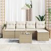 vidaXL Sofa Set mit Kissen 6 pcs Beige Poly Rattan