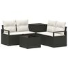 vidaXL Sofa Set 6 stk. Schwarz und Cremewei&szlig; Polyrattan und Stahl