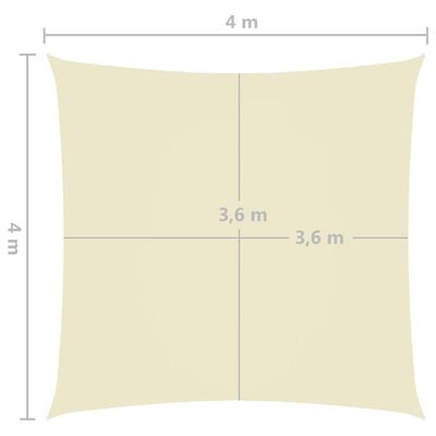 vidaXL Sonnensegel Oxford-Gewebe Quadratisch 4x4 m Creme
