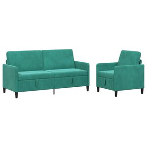 vidaXL Sofa Set mit Stauraum 2 stk. T&uuml;rkis Polyester