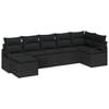 vidaXL Sofa Set 7 stk. Schwarz Poly-Rattan