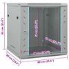 vidaXL Netzwerkschrank mit Speicher Grau 60 x 60 x 65 cm Stahl