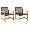 vidaXL Gartenst&uuml;hle 2 Stk. Schwarz Poly Rattan und Akazienholz