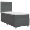vidaXL Boxspringbett mit Matratze Dunkelgrau 80 x 200 cm Stoff