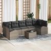 vidaXL Gartensofa-set mit Speicher mit Kissen 8 pcs Grau Poly-Rattan
