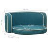 vidaXL Hundesofa Klappbar T&uuml;rkis 76x71x30 cm Leinen Waschbares Kissen