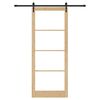 vidaXL Schiebet&uuml;r Natur 83 x 232 cm Massivholz Kiefer und Glas