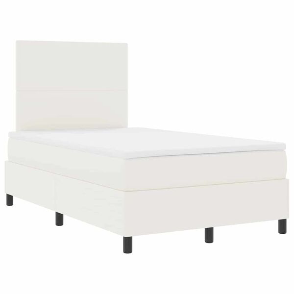 vidaXL Boxspringbett Creme und Wei&szlig; 193 x 120 x 128 cm Cordstoff