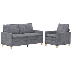 vidaXL Sofa Set 2 stk. Hellgrau Polyester