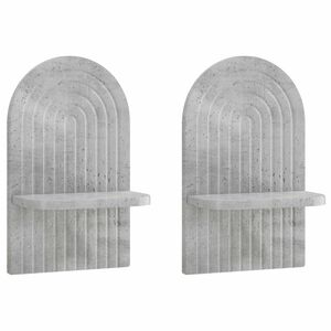 vidaXL Wandregal 2 stk. Betongrau 23 x 13,5 x 37,5 cm Holzwerkstoff