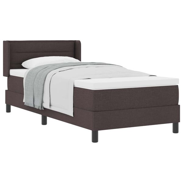 vidaXL Boxspringbett mit Matratze Dunkelbraun 200 x 90 cm Stoff
