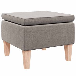 vidaXL Hocker mit Holzbeinen Taupe Stoff