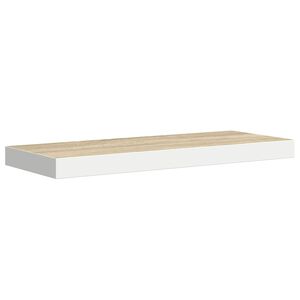 vidaXL Schweberegal Eichen-Optik und Wei&szlig; 60x23,5x3,8 cm MDF