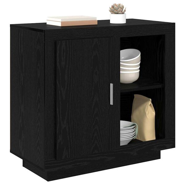 vidaXL Sideboard Schwarz Eichen-Optik 80 x 40 x 75 cm Holzwerkstoff