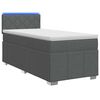 vidaXL Boxspringbett mit Matratze und LED Dunkelgrau 90 x 190 cm Stoff