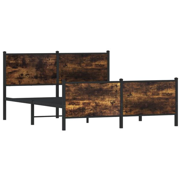 vidaXL Metallbett ohne Matratze R&auml;uchereiche 140x190 cm