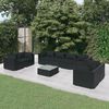 vidaXL 9-tlg. Garten-Lounge-Set mit Kissen Poly Rattan Schwarz