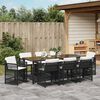 vidaXL Garten Essgruppe 9 pcs Schwarz Poly-Rattan