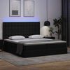 vidaXL Bett mit LED-Lichtleisten mit Kopfteil Schwarz 200 x 200 cm PVC