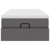 vidaXL Ottoman-Bett mit Matratze Grau 80x200 cm Kunstleder