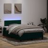 vidaXL Boxspringbett mit Matratze & LED Dunkelgr&uuml;n 120x210 cm Samt
