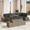 vidaXL Garten-Sofa-Set mit Speicher 9 pcs Grau Poly Rattan
