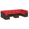 vidaXL Gartensofa-set 11 stk. Braun Poly-Rattan