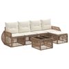 vidaXL Gartensofa-set 6 pcs Beige und Cremewei&szlig; Poly-Rattan