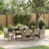 vidaXL Garten Essgruppe mit Kissen 7 pcs Beige Poly-Rattan