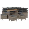 vidaXL Gartensofa-set mit Kissen 9 pcs Grau Poly-Rattan