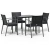 vidaXL 5-tlg. Garten-Essgruppe mit Kissen Poly Rattan und Stahl