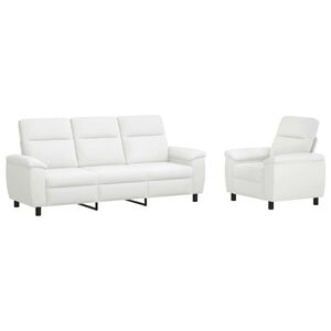 vidaXL Sofa-Set 2 pcs Wei&szlig; Stoff