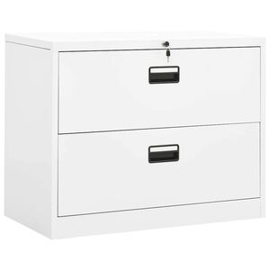vidaXL Aktenschrank Wei&szlig; 90x46x72,5 cm Stahl