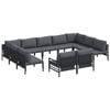 vidaXL Gartensofa-set mit Kissen 11 pcs Schwarz Stahl