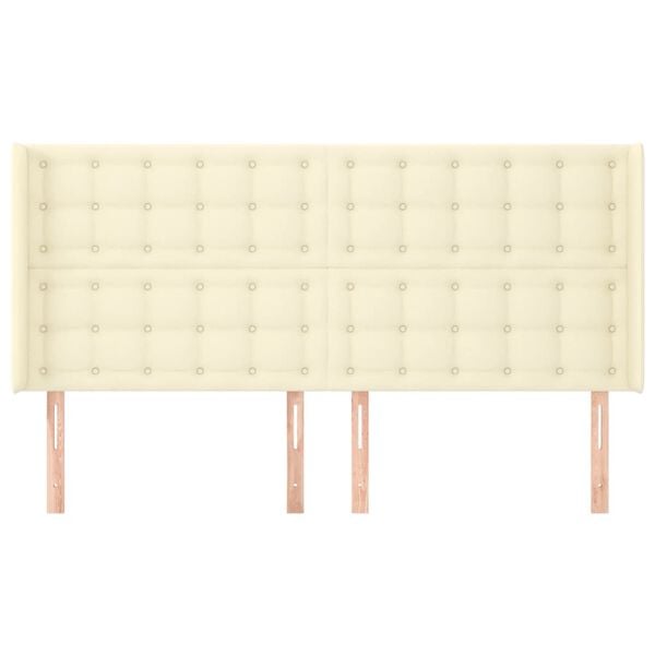 vidaXL Kopfteil mit Ohren Creme 183x16x118/128 cm Kunstleder