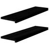 vidaXL Fensterb&auml;nke 2 Stk. Braun-Schwarz 90x30x2 cm Massivholz Eiche