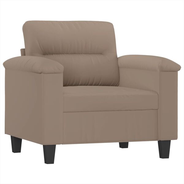 vidaXL Sessel mit Hocker Taupe 60 cm Mikrofasergewebe