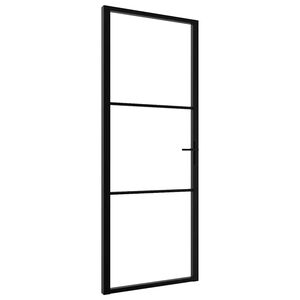 vidaXL Innent&uuml;r ESG Glas und Aluminium 76x201,5 cm Schwarz