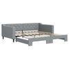 vidaXL Tagesbett Ausziehbar Hellgrau 100x190 cm Stoff